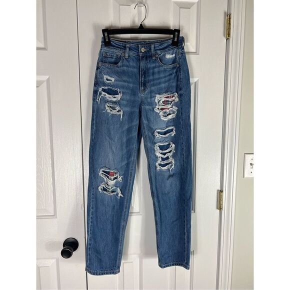 American Eagle Mom Straight Jean Size 0 Reg - Picture 1 of 4
